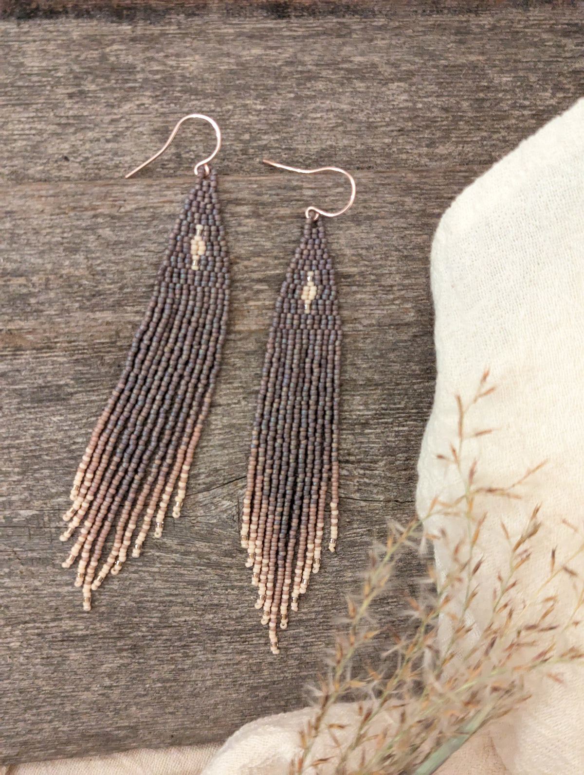 ✨ Purple Smoke Ombre Fringe Earring