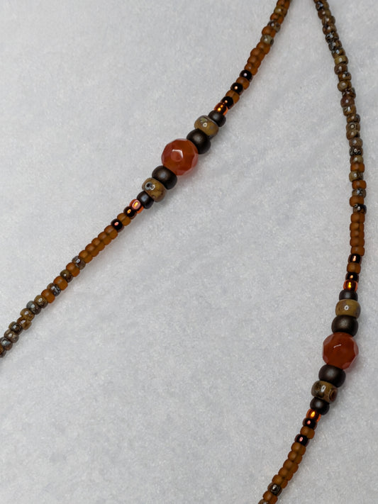 Copper, Carnelian, Mahogany Obsidian Necklace
